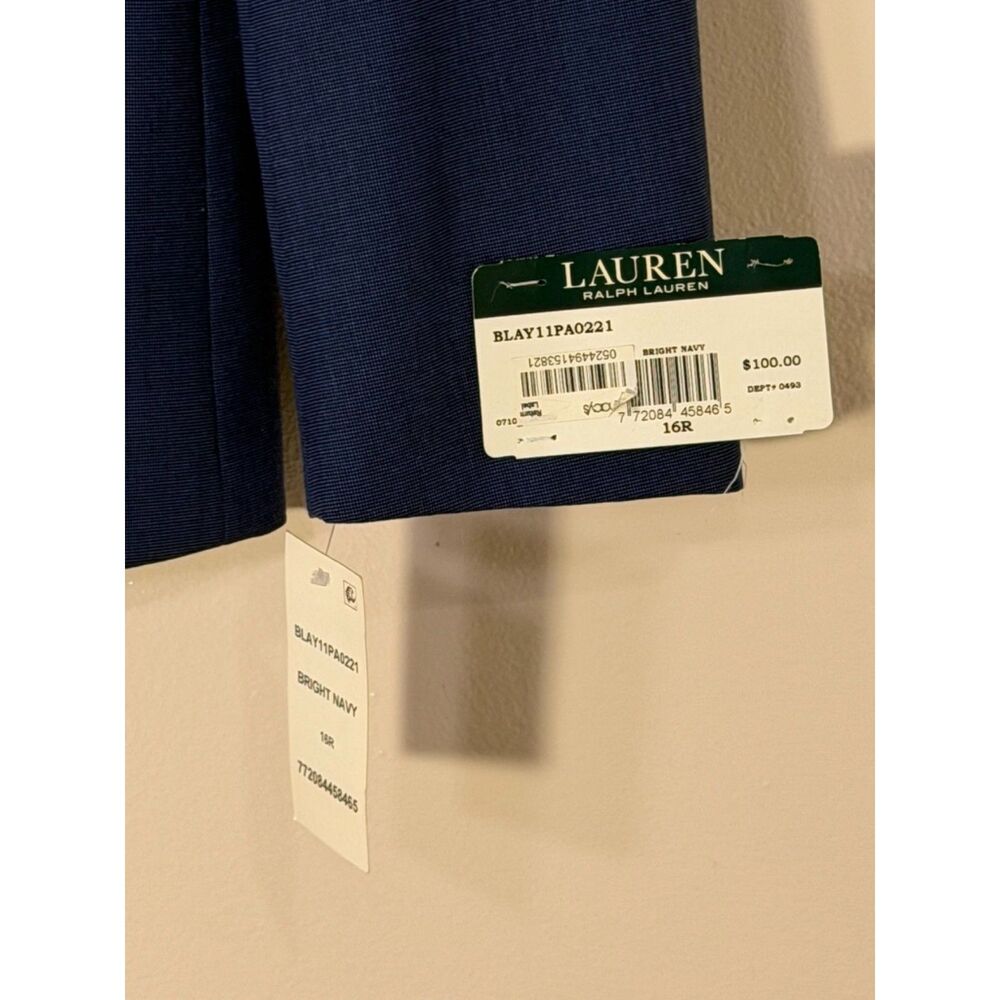 Lauren Ralph Lauren 16R Bright Navy 2 Piece Blazer Pants Suit Set